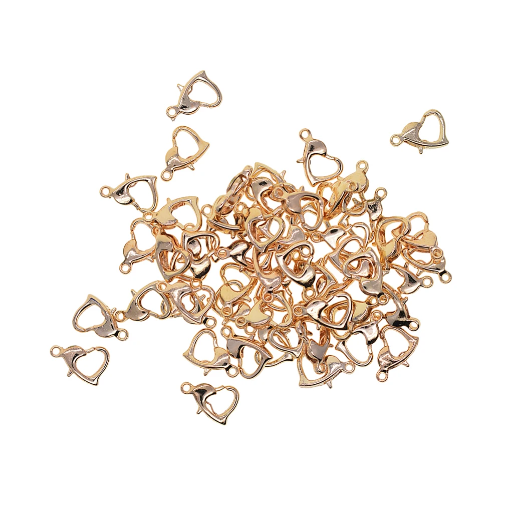 20 Pieces Novelty Heart Shaped Lobster Claw Clasps Fastener Hook For Necklace Bracelet Chain Jewelry Findings DIY Handmade Craft