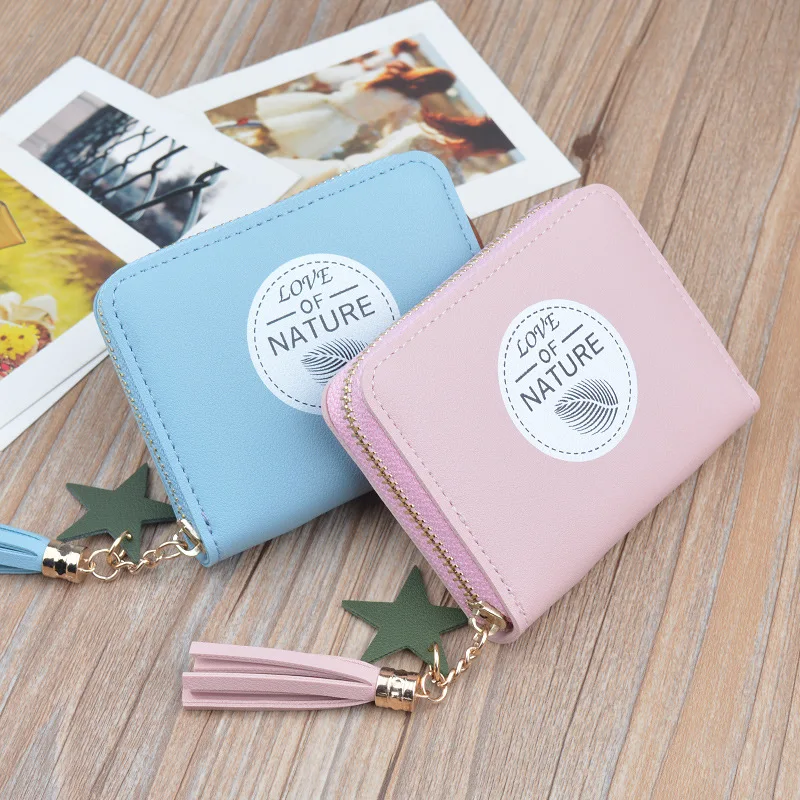 

Best Selling Zipper Coin Purses Lovely Women Purse Mini Short Wallet Blue Coin Bag Short PU Leather Wallet Portefeuille Femme.