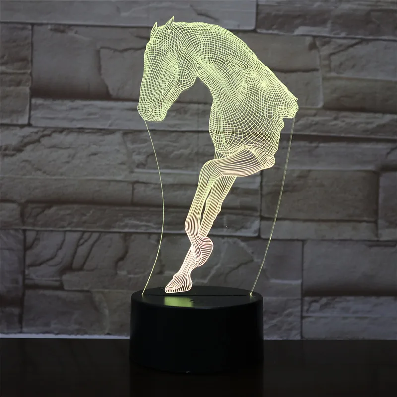 

Animal Horse Desk Lamp Bedside 3D Illusion 7 Color Changing Room Decorative Lamp Child Kid Baby Kit Night Light LED Horse Gift