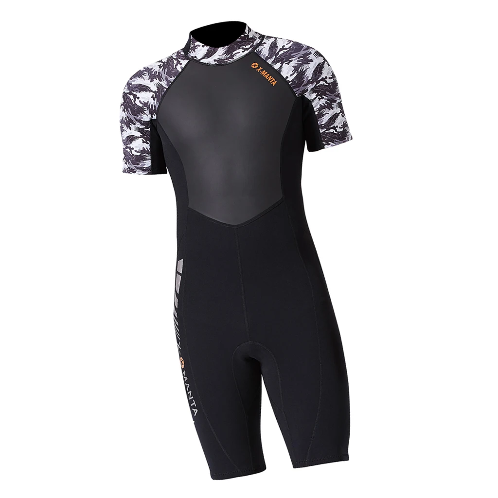 1.5mm Dive Wetsuit Diving Shorty  Short Sleeve Wet Suit for Men for Surfing Snorkeling, Sailing, Spearfishing 