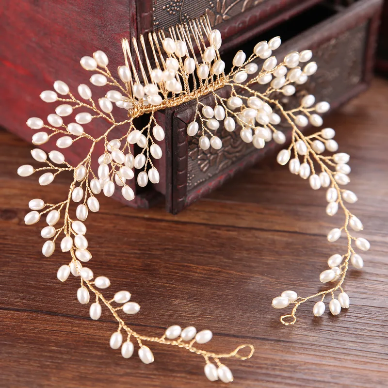 Lovely Stunning Floral Headpiece Bridal Gold Copper Wire Hair Comb