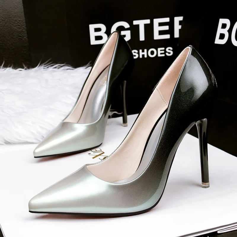 

Fashion sexy pointed high heels nightclub square buckle women's shoes stiletto shallow suede women's shoes.
