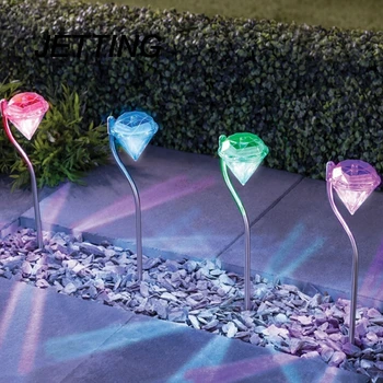 

1pc LED Power Solar Diamond Shape Path Wall Landscape Mount Garden Fence Lamp Light Solar Garden Light Solar Lawn Light