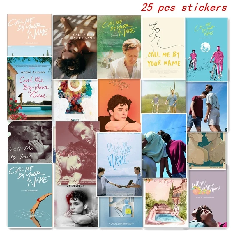 

25 pieces of personalized mixed color sticker, Call Me by Your Name sticker, laptop/glass/home art wall decoration.