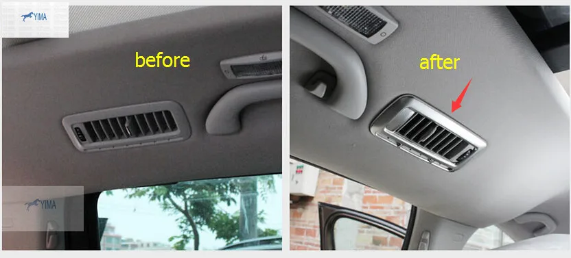 

For VW Volkswagen Sharan 2012-2016 Stainless Steel Roof Air Conditioning Vent Outlet Cover Interior Trim 2pcs / Set