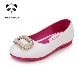 KINE PANDA/Обувь для девочек; детская обувь на плоской подошве; праздничное платье принцессы; Танцевальная обувь из лакированной кожи для детей