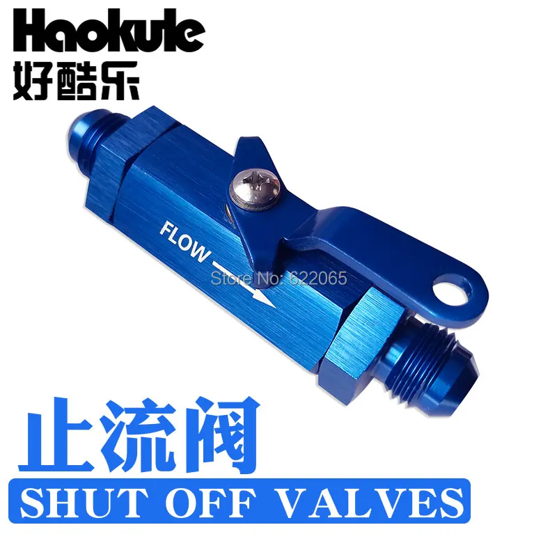 

PERFORMANCE AN6-AN6/6AN-6AN SHUT OFF VALVES ALUMINUM HOSE END BLUE