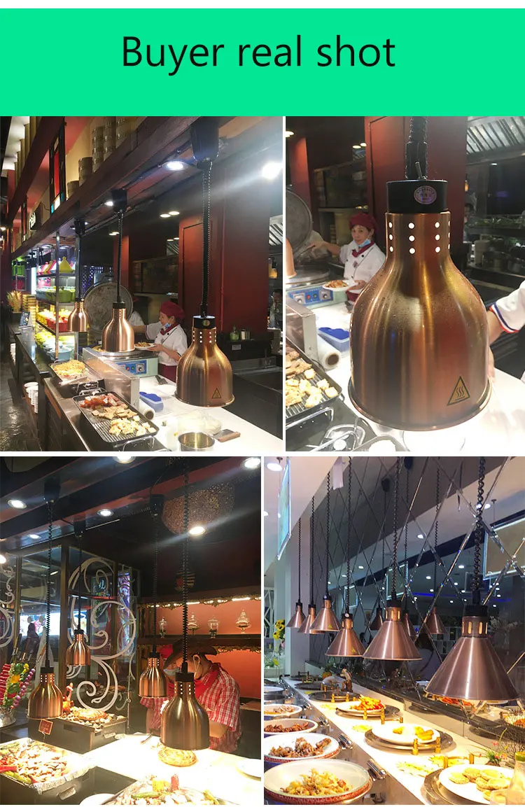  Heat Lamp 250W Electric heat lamp food heat preservation Pendant Light adjustable kitchen fixtures 