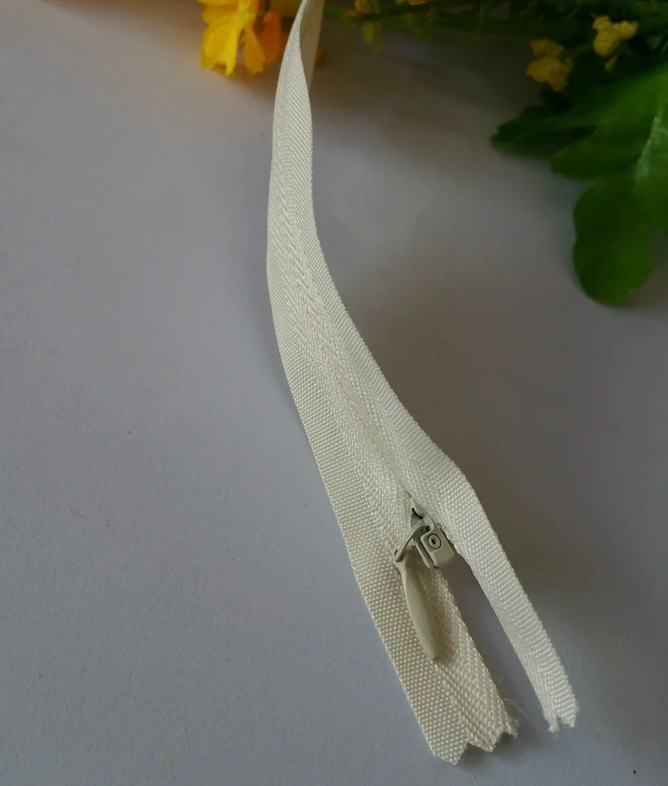 10pcs 3 50CM milky white Invisible Nylon Zipper For Back Cushion Skirt