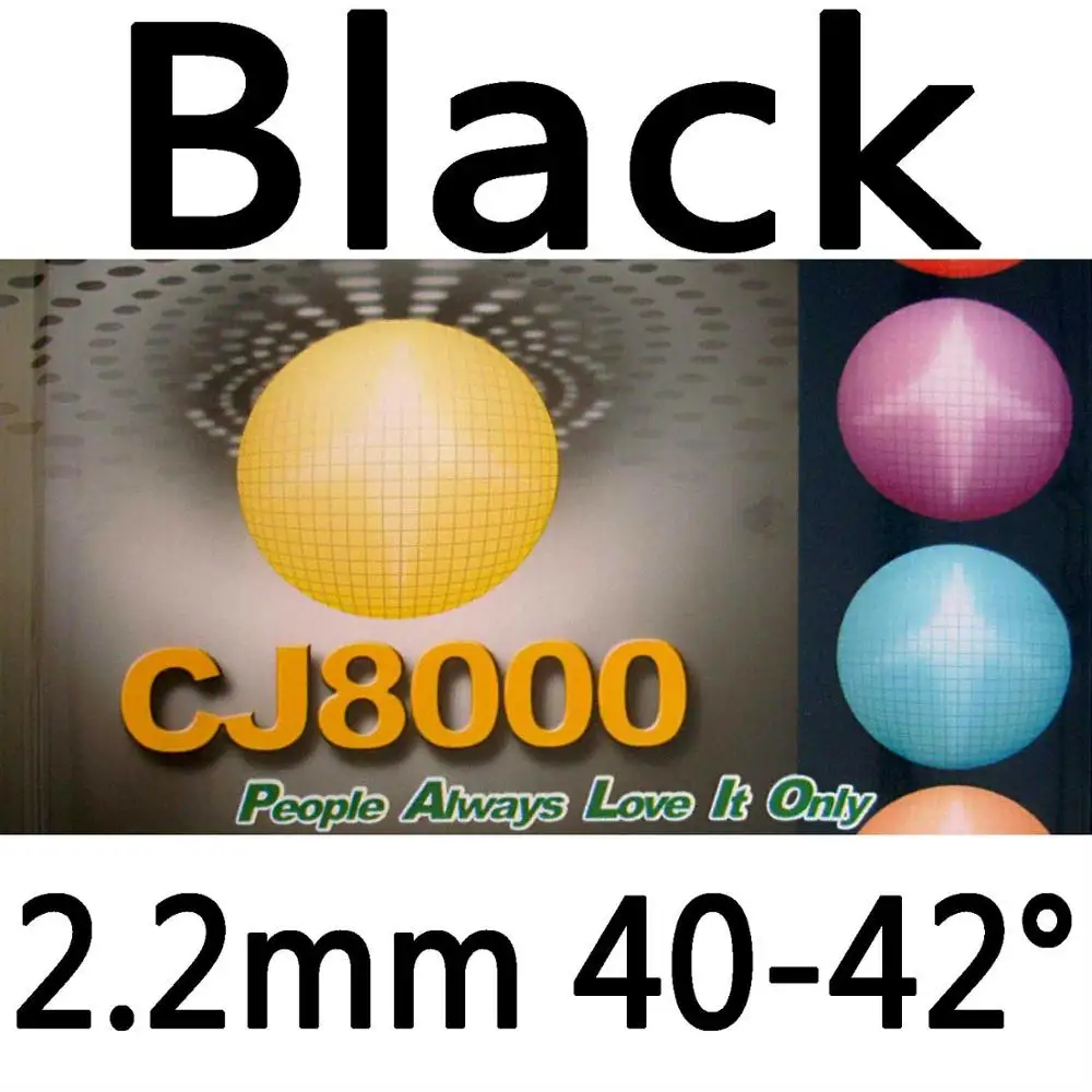 Palio CJ8000 BIOTECH(Короткий Средний корт, петля+ атака) Pips-In настольный теннис(пинг-понг) Резина с губкой(2,2 мм, 40-42degree - Цвет: Black 2.2mm H40-42