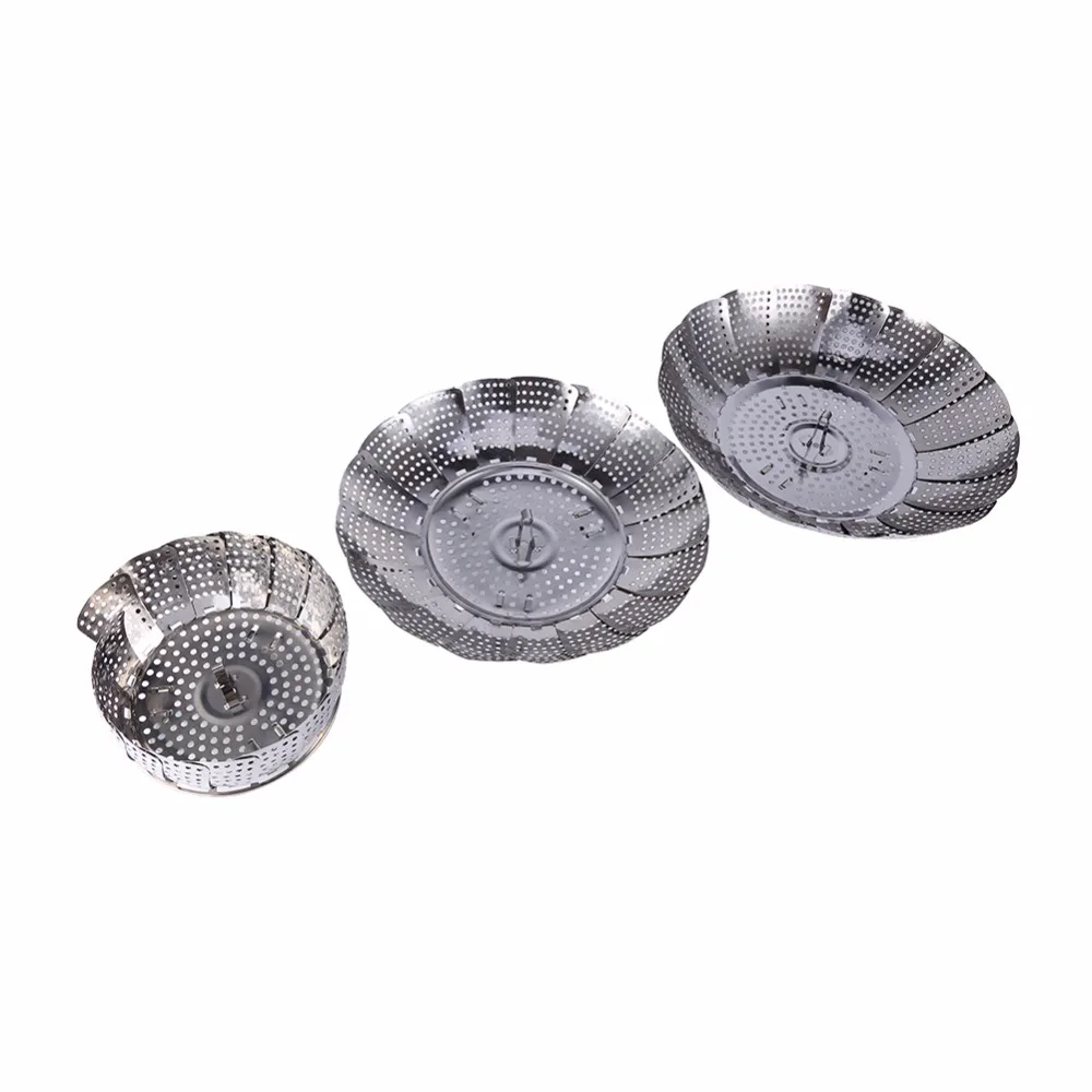 

Stainless Steel Folding Steamer Dish Steam Vegetable Steamer Basket Cookware Accessories
