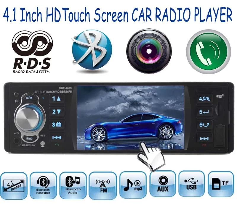 4.1" Inch touch Screen Car MP5 MP4 Player Stereo bluetooth FM Radio