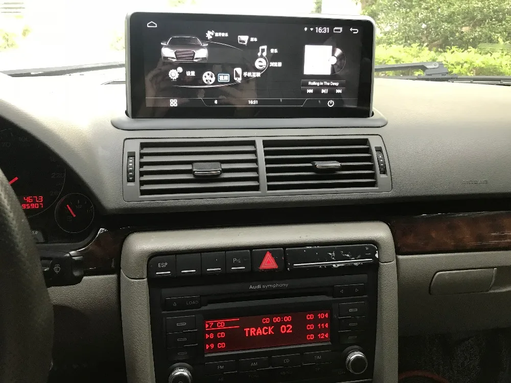 10,2" четырехъядерный 1024*600 Автомобильный gps навигатор для Audi A4 Android 4,4 dvd-плеер S4 RS4 8E 8F B9 B7 радио навигационная система Wifi