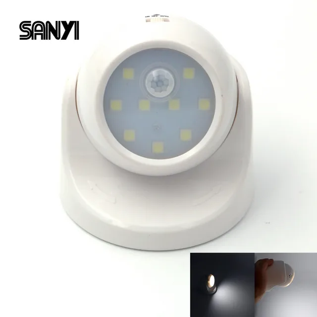 Sanyi 9 Led Motion Sensor Night Light 360 Rotation Wall Lamp White Sanyi 9 Led Motion Sensor Night Light 360 Rotation Wall Lamp White Porch For Indoor