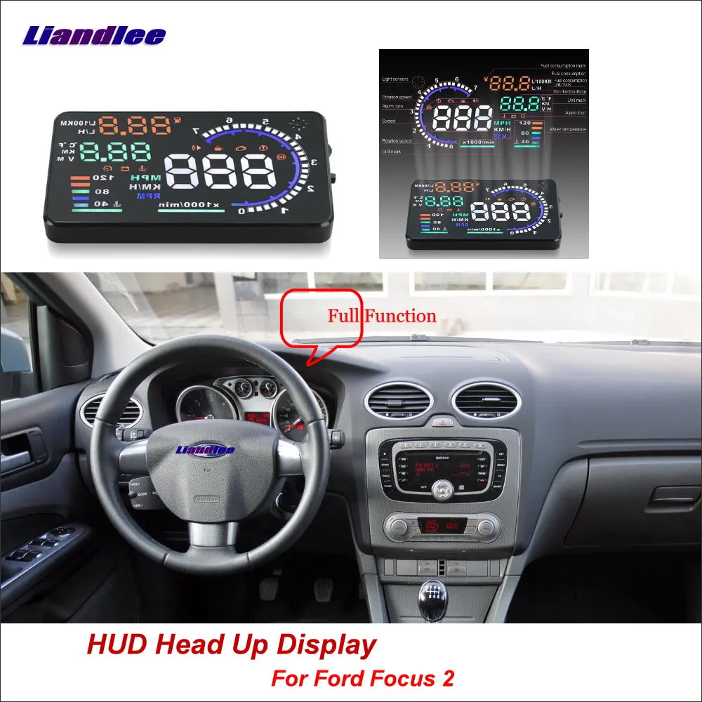 Liandlee Full Function Hud Car Head Up Display For Ford Focus 2 10 18 Safe Driving Screen Obd Data Projector Windshield Head Up Display Aliexpress
