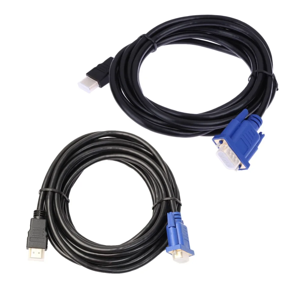 HDMI Gold Male To VGA HD Male 15Pin Adapter 1080P HDTV Converter Cable