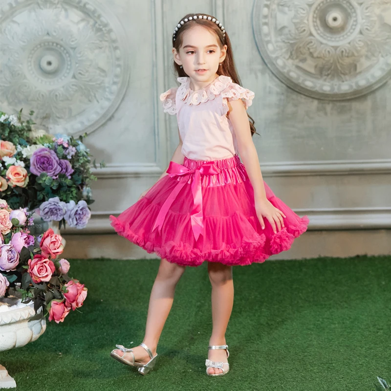 Маленькая юбка с оборками юбка-пачка для малышей юбка цельнокроеная юбка для девочек нарядное платье для девочек балетная юбка-пачка