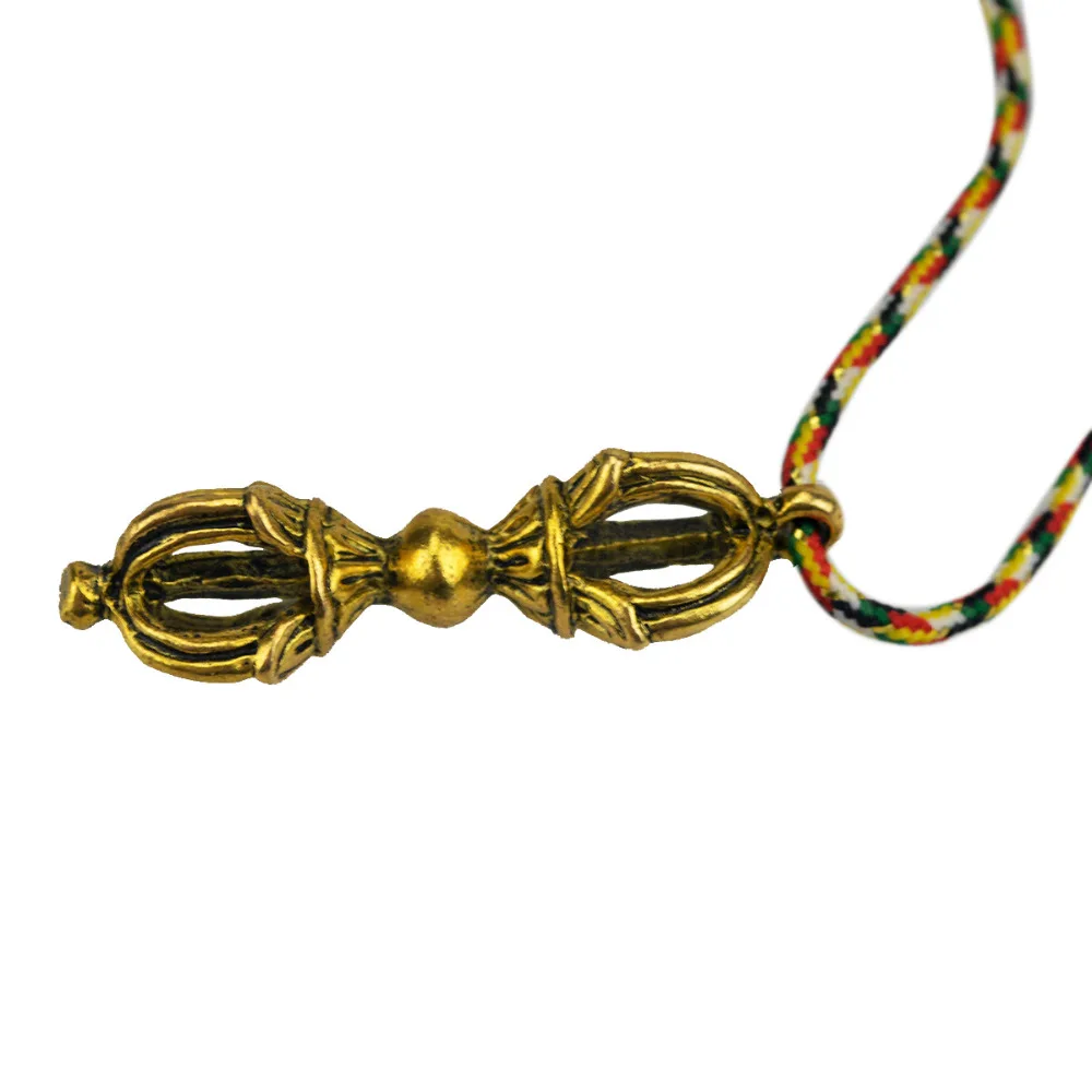 Ручная работа Vajra Clipon Charm Dorje Йога Тибетский кулон ожерелье + 5 элементов веревка