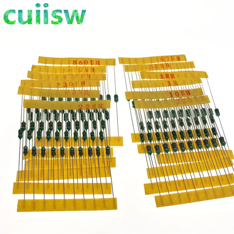 120pcs inductor assorted kit 1/4W Inductors 1UH-1MH 12valuesX10pcs