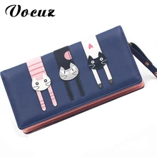 2017 New Fashion Envelope Women Wallet Cat Cartoon Wallet Long Creative Female Card Holder PU wallet