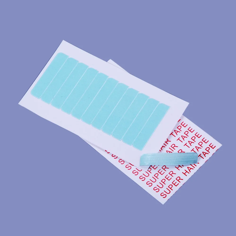 1 sheet 12 pcs 4cm*0.8cm CPAM SUPER HAIR TAPE Adhesive Double Side Tape for remy human hair, tools for hair extension