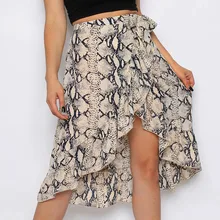 Повседневная Женская юбка, вечерние, модные, с бантом, с оборками, с волнистым краем, с оборкой, юбка миди, летняя, Женская юбка с высокой талией, элегантная, 5,20