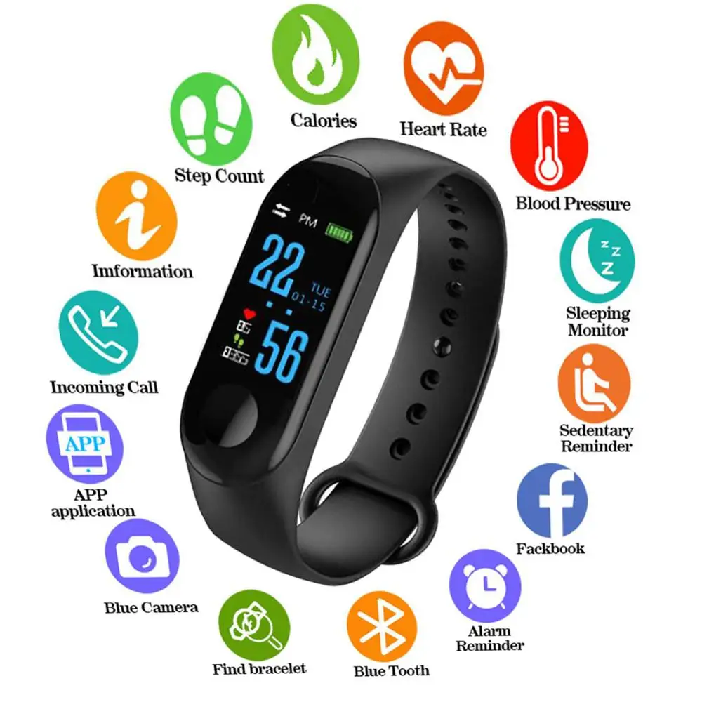 M3plus спортивный автоматизированный браслет m3 plus SmartBand монитор кровяного давления