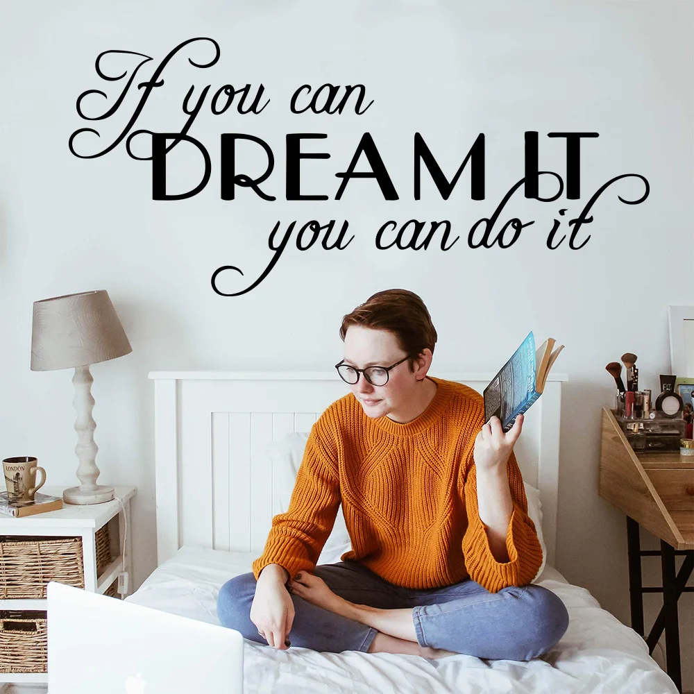 Motivating Phrase Quotes Wall Decals Sentence Wall Sticker For Bedroom