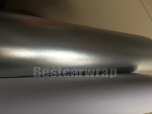 Matte Chrome Silver Vinyl Wrap Film Metallic Silver Satin Chrome Car Wrap  Covering With Air Release Size 1.52x20m/roll - Car Stickers - AliExpress