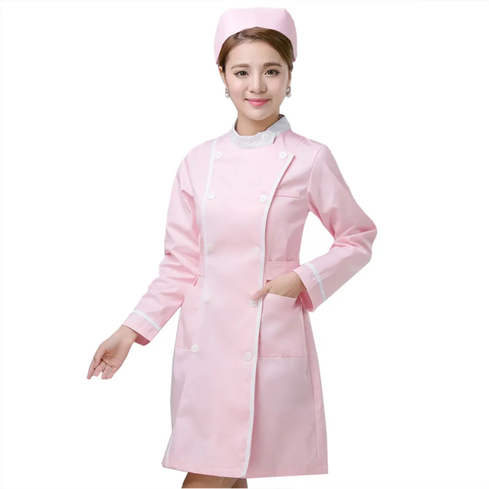 Medical clothes scrubs nurse uniform woman long sleeve Side opening