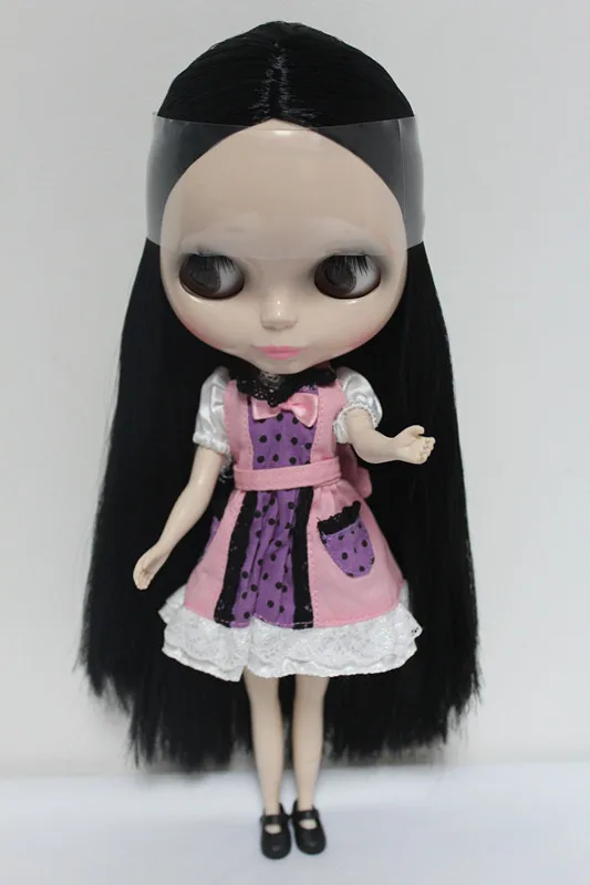 Кукла Blygirl Blyth, черные прямые волосы, нормальное тело, 7 суставов, № 6852, 1/6, кукла для самостоятельного макияжа