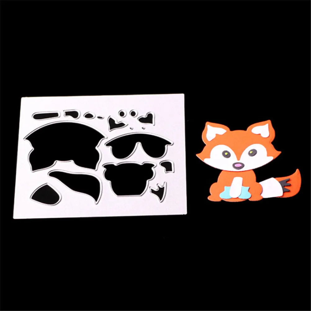 

DIY Cute Metal Cutting Dies Scrapbooking Embossed Carbon Steel Fox Animal Craft Paper Stamps and Dies Stencils for Painting