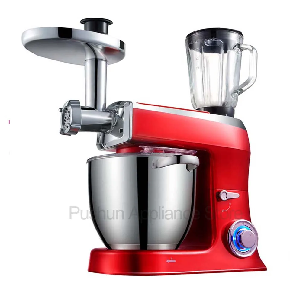 red 7.5L большая чаша 6-ступенчатая Кухня машина для шеф-повара Электрический Еда миксер венчик для взбивания яиц миксер для теста крем блендер соковыжималка мясорубка - Цвет: red