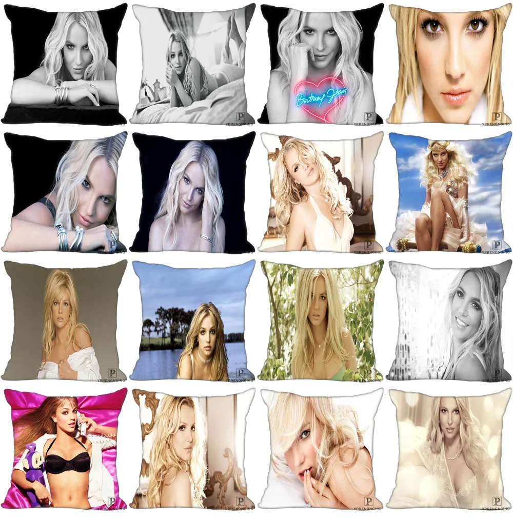 Изготовленная на заказ Наволочка Britney Pretty девушки Спирс квадратная молния Подушка Cover35X35, 40x40,45x45 см(одна сторона) 180522-01-11