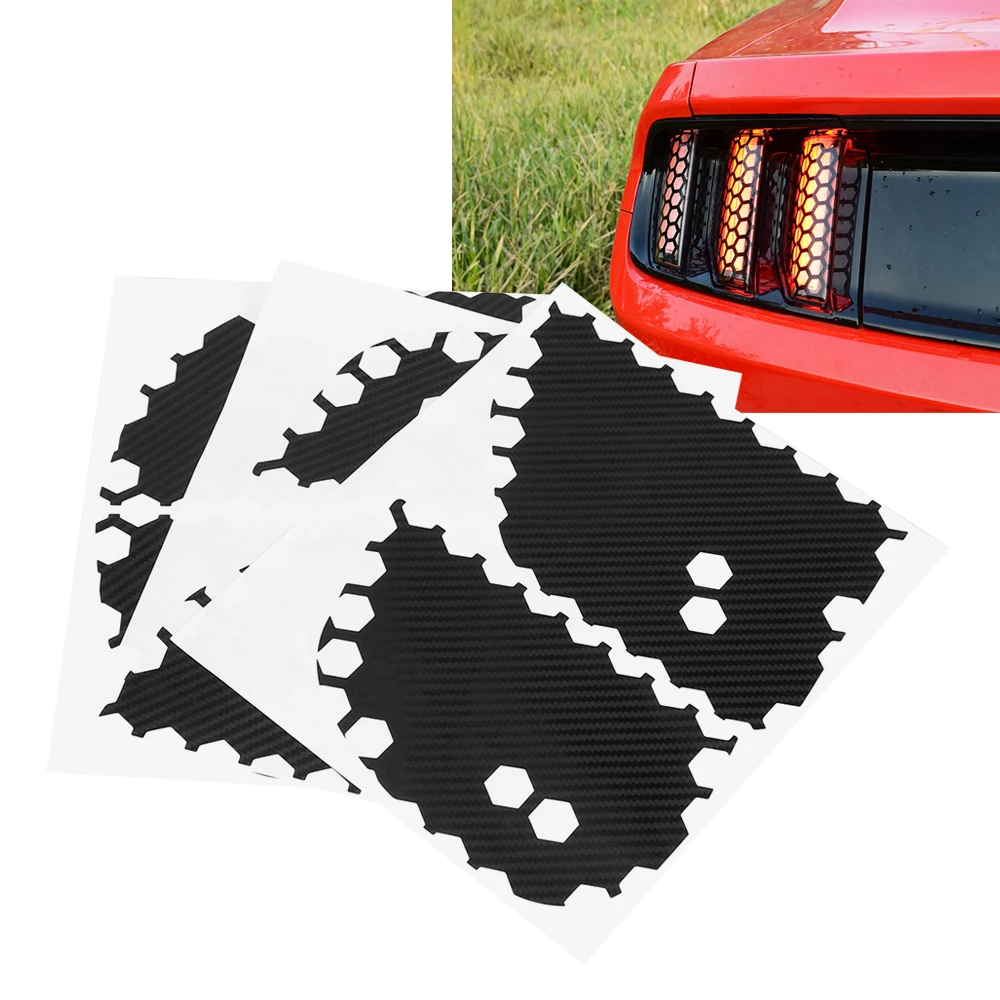 

LEEPEE Auto Decoration Fit For Ford Mustang Honeycomb Tail Light Decorative Stickers Decals 6pcs/set Car Taillight Sticker