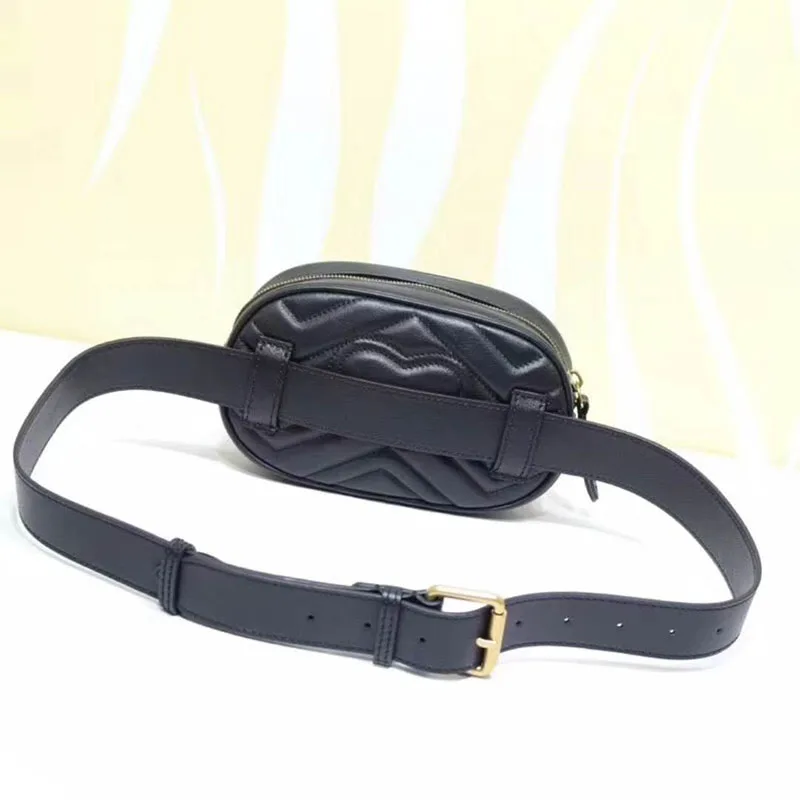 

Fashion Brand Unisex Wavy Lines Waist Packs High Quality Real Leather Chest Bags Women Shoulder Bags Trendy Design Chain Bags