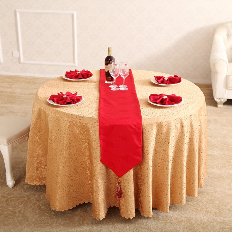 

European Purple Thousands Of Hands Flowers Jacquard Tablecloths Hotel Dining Table Round Cloth For Wedding