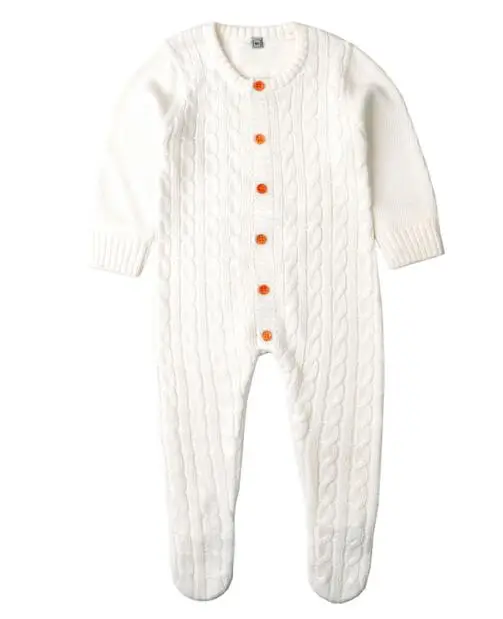 Детские комбинезоны для новорожденных с длинными рукавами; Комбинезоны для маленьких девочек; сезон осень; яркие цвета; Комбинезоны для маленьких мальчиков; детская трикотажная одежда - Цвет: White 82W353