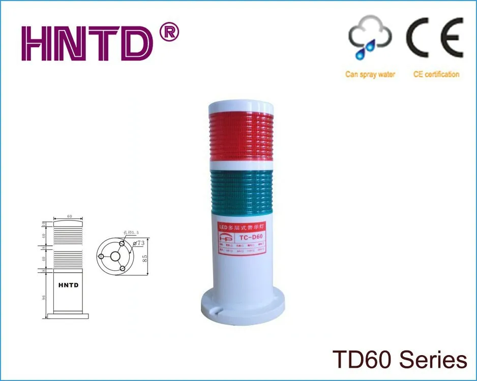 HNTD 60 баррель башня 24 В часто яркий 3 цвета с зуммером светодиодный индикатор CNC машина инструмент Предупреждение лампа