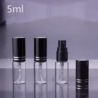 100 teile/los 5ml 10ml 15ml Tragbare Schwarz Glas Parfüm Flasche Mit Zerstäuber Leere Kosmetische Behälter Für Die Reise