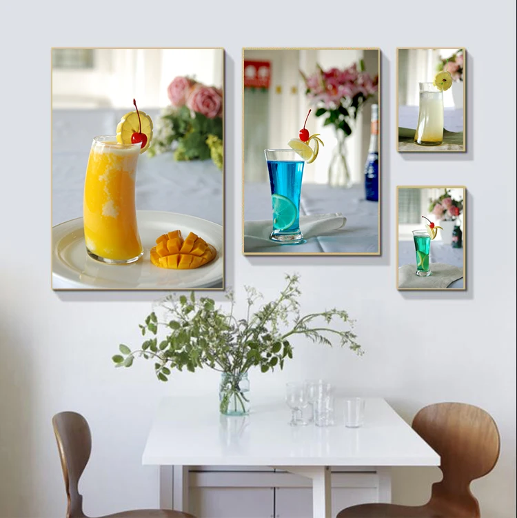 Nordic style Pictures Kitchen Restaurant Fruit Juice Delicious For Living Room Posters and Prints Art Wall Home Decor Painting