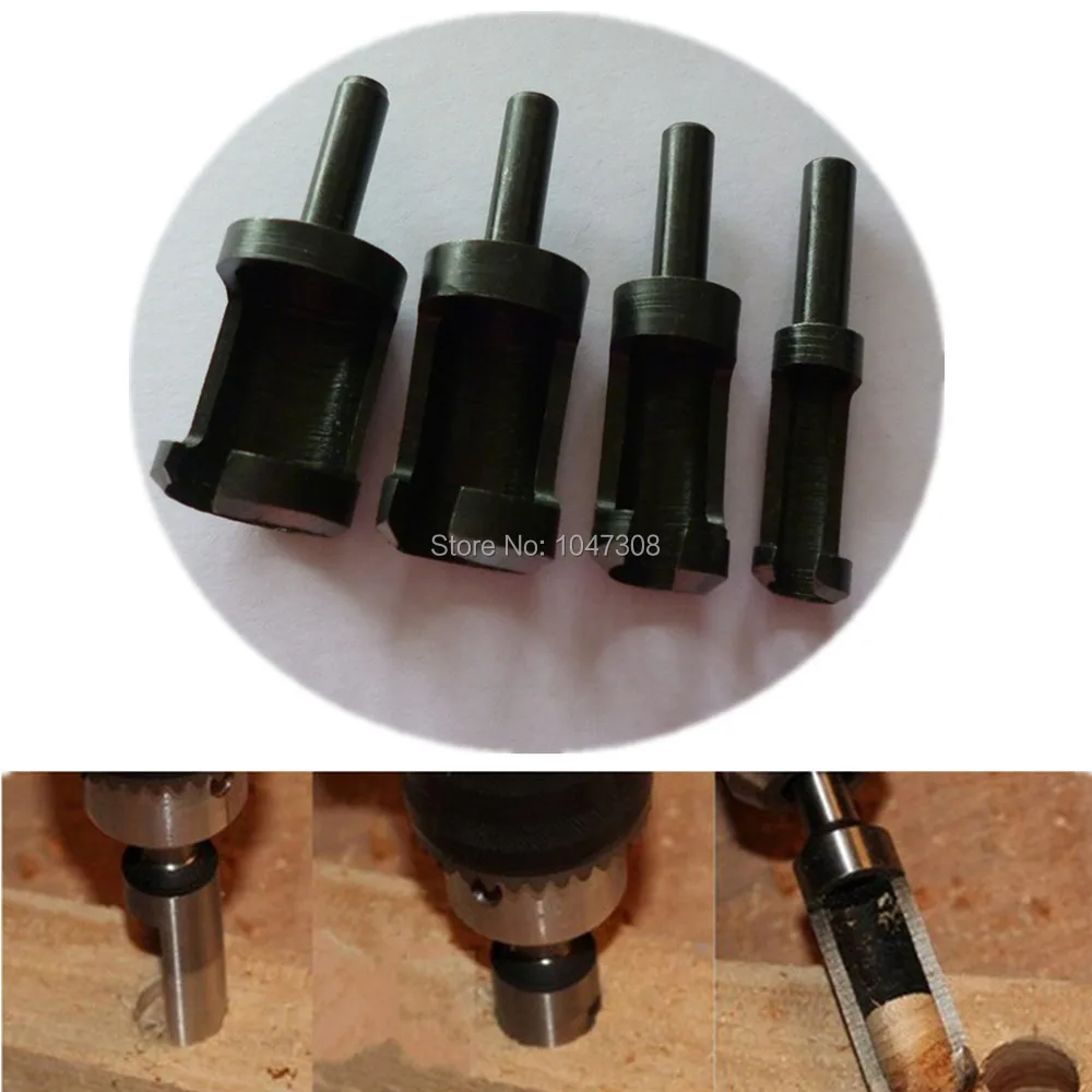 4pcs Wood Plug Cutter Drill Tool Plug Cutter Wood Tenon Cutters 6mm