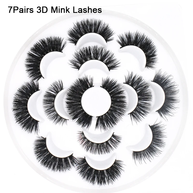 7pairs 3D Thick Mink Eyelashes Fake Lashes Long Makeup Mink Lashes Eyelash Extension False Eyelashes Mixed model