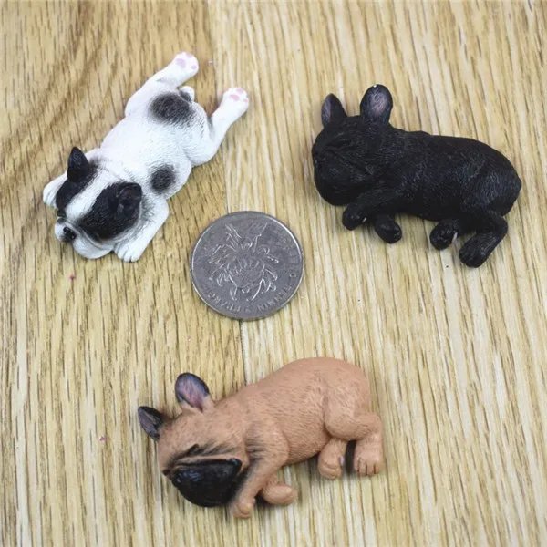 French Bull Dog Sleeping Lazy Pets Fridge Magnets PVC Figures Toys Car Home Office Decoration Gifts - W 12