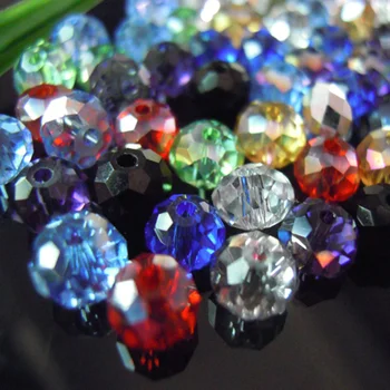 Isywaka – perles en verre de cristal à facettes pour la fabrication de bijoux plusieurs couleurs mélangées 4x6mm tanie i dobre opinie CN (Origine) NONE 1s23a1d Mode Forme ronde 4*6mm