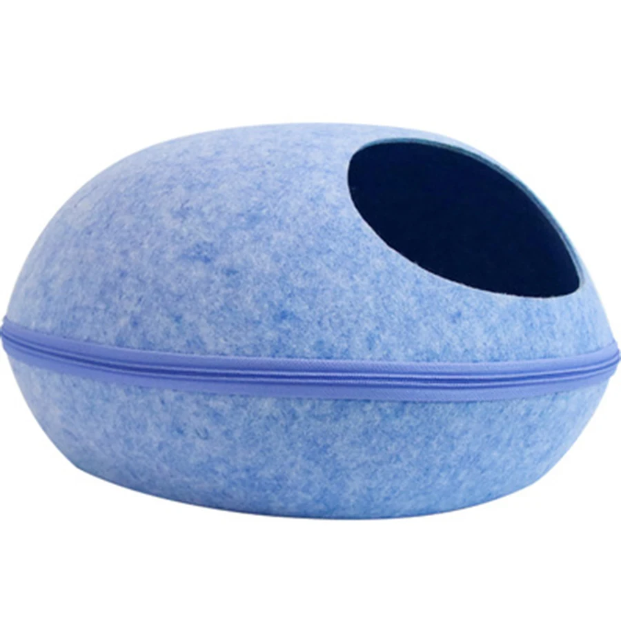 

Large Felt Cat Bed Round Cave House Pet Bed Cooling Portable Indoor Pets Egg Beds Kat Mand Casinha De Gato Radiator Nest 50MW48