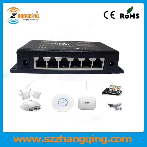 Power Over Ethernet Gigabit PoE Injector 6 Port Patch Panel Multi