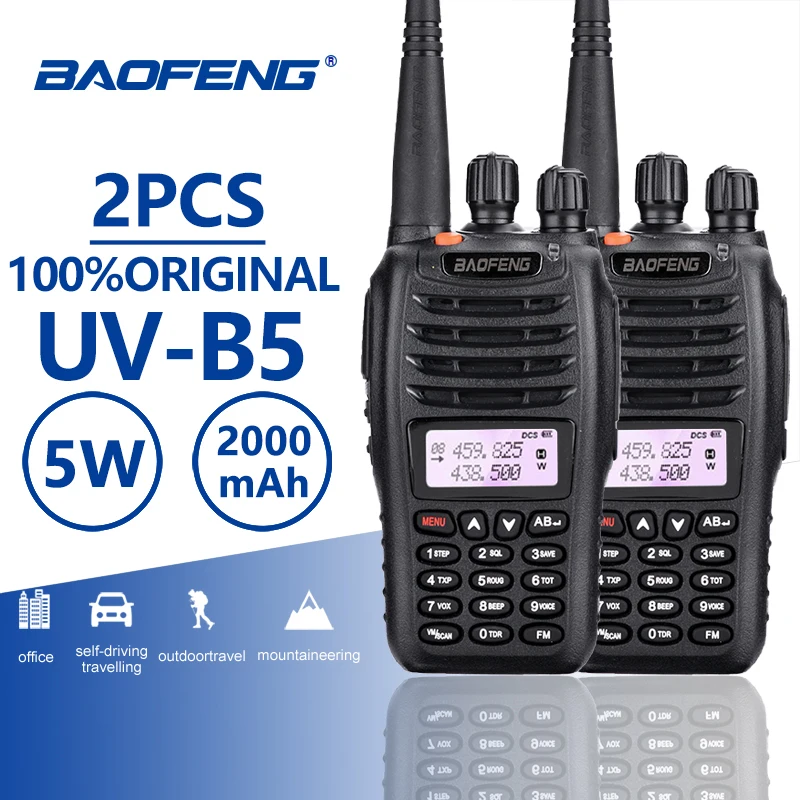 2 шт. Baofeng UV-B5 рация полицейское оборудование Профессиональная двухполосная PTT UV B5 мобильное радио CB Hf радиоприемник приемопередатчика UVB5