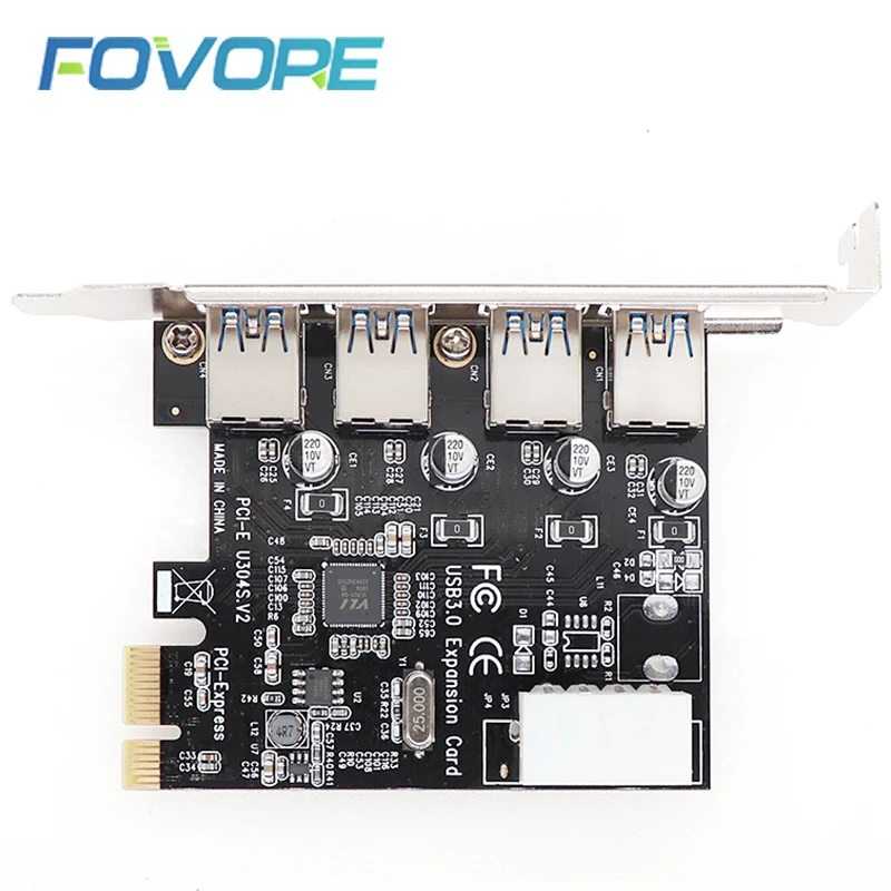Расширительная карта USB 3 0 PCI express 4 порта e PCIe адаптер USB3.0 скорость 5 Гбит/с для