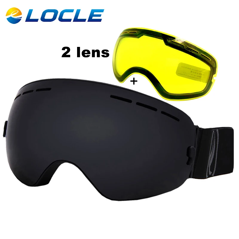 LOCLE Ski Goggles UV400 Anti fog Ski Glasses Double Lens Snow font b Skiing b font